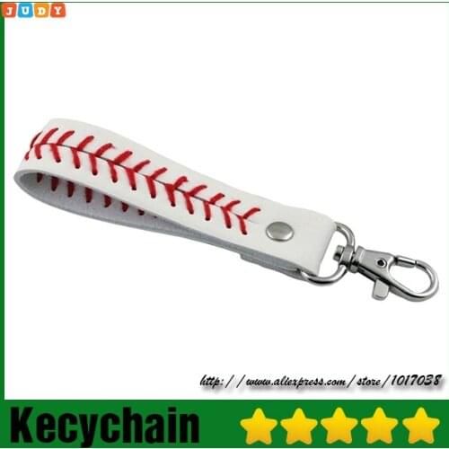 Wholesale baseball keychain,fastpitch softball key ring accessories baseball seam keychains