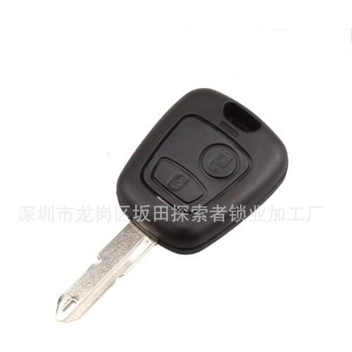 By DHL/Fedex 1000pcs Car Key 2 Buttons Uncut Blank Blade Remote Auto Car Key Fob Shell Case Replacement For Peugeot 206
