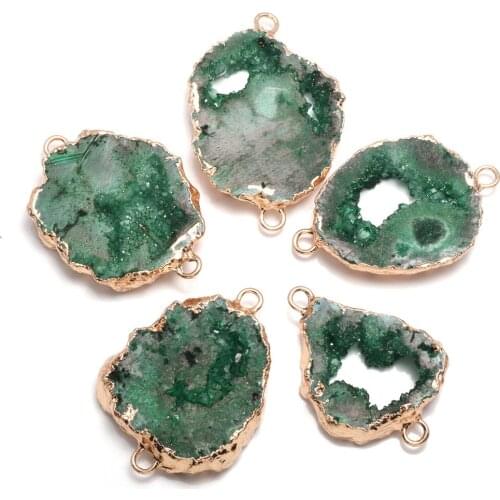 Natural Agates Necklace Pendant Connector Irregular Natural Stone Connector for Jewelry Making DIY Necklace