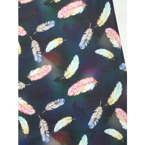 Fluffy Feather Colorful Printed Fashion Fur Cotton Fabric Sewing Material Diy Home Cloth Dress Clothing Textile Tissue Patchwork