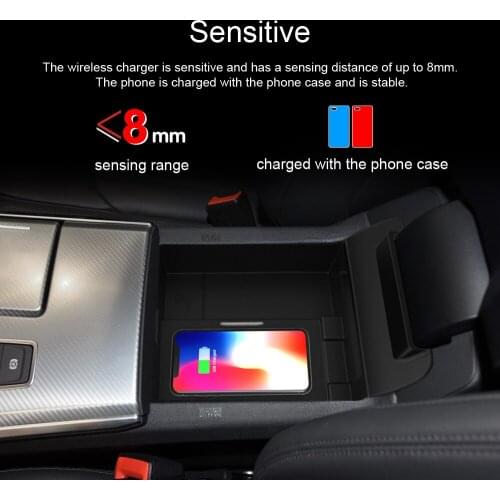 Qi Car Wireless Charger For iPhone Xs Xr Samsung S10 S9 for Audi A6 2019 Infrared Fast Phone Holder