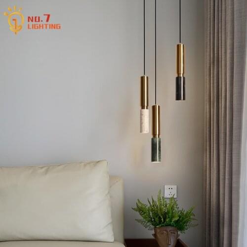 Modern Simple Minimalist Green Marble Pendant Lights Led E27 Restaurant Bar Showcase Hanging Lamp Shop Bedroom Bedside Study