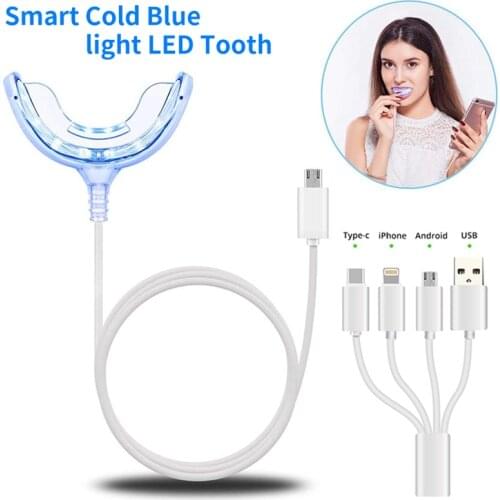 Smart LED Teeth Whitening Kit 4 USB Ports Waterproof Blue Light Dental Whitening Instrument Bleaching Teeth Whitener Device