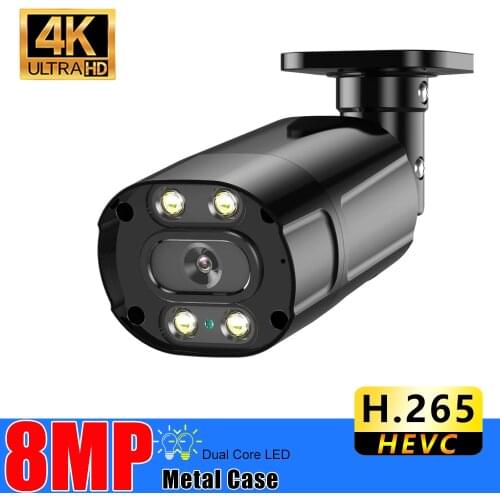 8MP 4K IP Camera Outdoor H.265 Onvif Bullet CCTV Array Night Vision IR 4MP POE Video Surveillance Camera Metal Support NVR