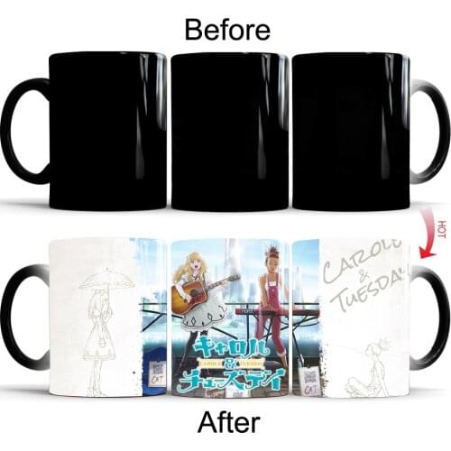 CAROL & TUESDAY Magic Mug Color Changing Cup Ceramic Discoloration Coffee Tea Milk Mugs Novelty Gifts