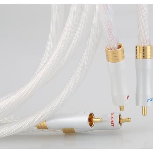 High Quality 5N OCC Silver Plated RCA TO RCA Interconnect Audio Cable With Gold Plated RCA Plug