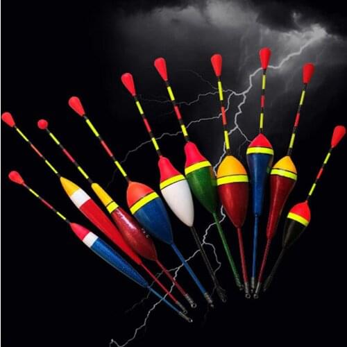 WALK FISH 10PCS/Lot Fishing Floats Set Buoy Bobber Fishing Light Stick Floats Fluctuate Mix Size Color float buoy