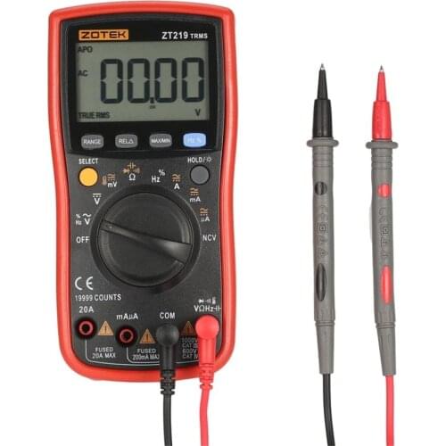 ZOTEK ZT219 19999 Counts True-RMS Auto Range Digital Multimeter AC/DC Voltage Current Voltmeter Capacitance Ohm Diode Meter