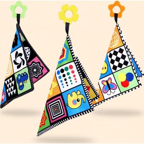 1 Set Baby Handkerchief Cartoon Print Multi-use Polyester Toddler Crib Hand Towel for Newborn