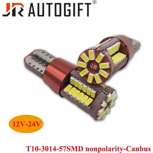 100PCS T10 Canbus Led Dome Turn Reverse License Plate Light No Error 3014 194 57SMD Clearance led lights Lamp Super White DC 12V