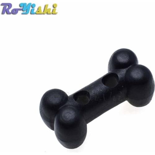 100pcs/pack Plastic Dog Bone Shape Button Cord Lock Toggle Stopper Black