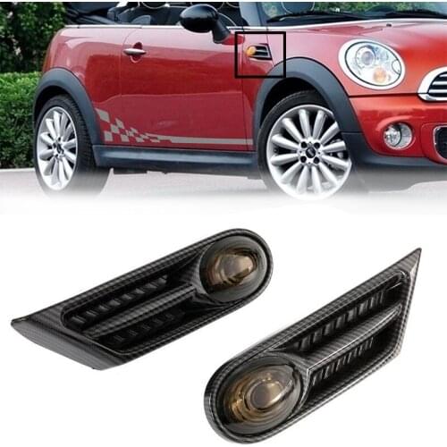 2Pcs Car Side Carbon Fiber Clearance Indicator Light For BMW MINI R56 R57 R58 R59 2007-2013 OEM 63137260202 63137260201