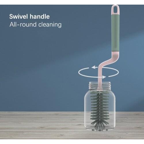 3Pcs/Lot Silicone Milk Bottle Brush 360 Degree Rotation Baby Pacifier Cup Nipple Cleaning Brushes Set Infant Handheld Feeder Cle