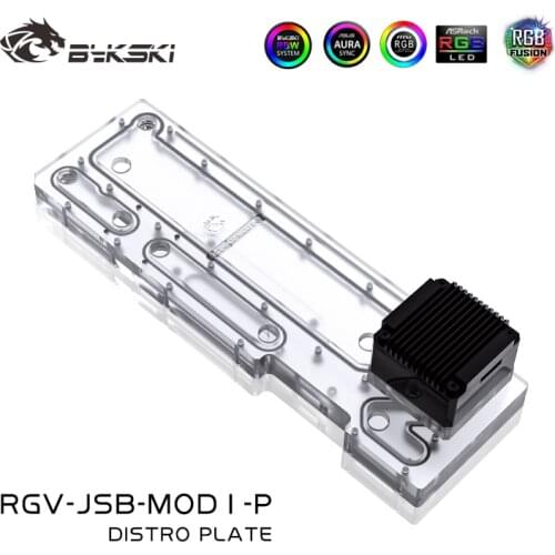BYKSKI Acrylic Board Water Channel Solution use for JONSBO MOD1 Computer Case for CPU and GPU Block / 3PIN RGB / Combo DDC Pump