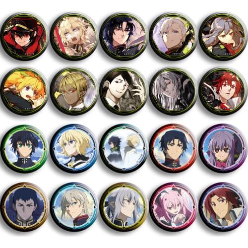 Anime Seraph of the End Hyakuya Yuichiro Ichinose Guren Cosplay Badge Cartoon Garniture Bedges For Backpack Bags Brooch Pin Gift