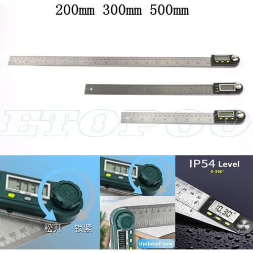 300mm 12inch Digital protractor Angle ruler 200mm 8inch angle Finder Meter Stainless Steel 360 degree goniometer inclinometer