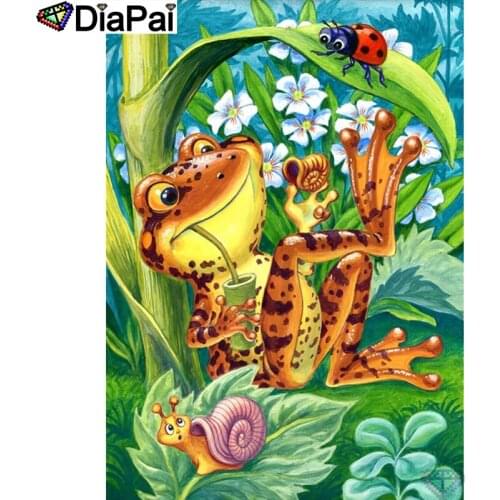 DIAPAI DIY Diamond Painting "Cartoon frog" Full Drill Square Round Diamond Embroidery 5D Cross Stitch Decoration Home A25725