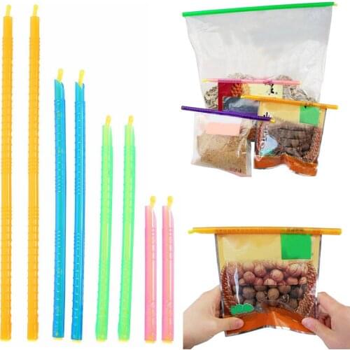 Kitchen Sealing Stick Clip Reusable Bag Clips Snack Fresh Food Sealer Clamp Plastic Rod Strip Household Supplies