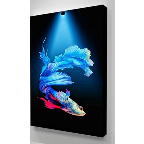 HD Prints Canvas Wall Art Beautiful Goldfish Blue Sea Paintings Modular Pictures Home Decoration Poster Living Room Framework