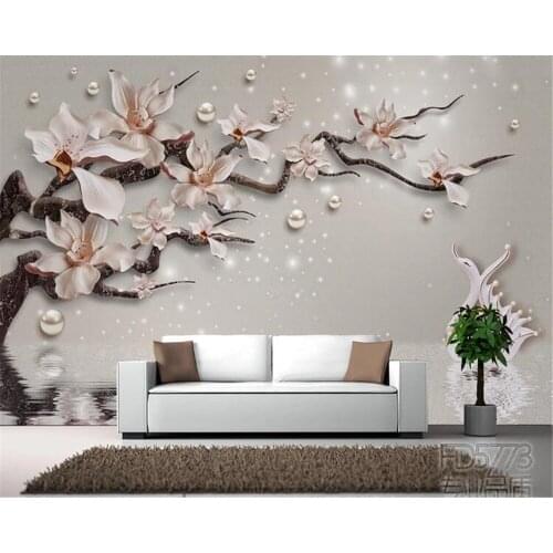 Beibehang Custom classic super silky 3d wallpaper modern minimalist floral wallpaper home decoration decorative painting behang