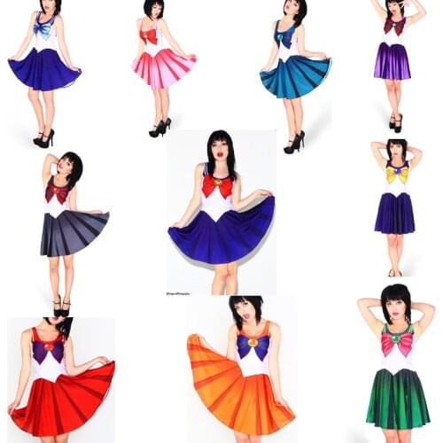 Hot Sale 10 Color Sexy Anime Pretty Soldier Sailor Moon Lolita Halloween Costume For Women Fancy Christmas Student Cosplay Dress