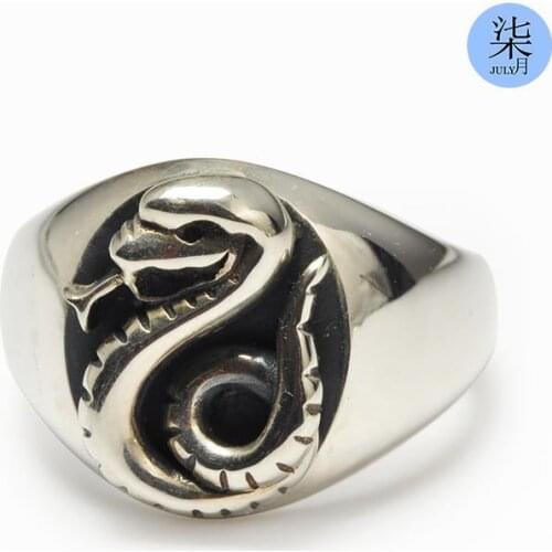 Moon Malfoy Family Badge Snake Academy 925 Silver Ring Pure Lineage Oval Retro Glossy Replica Film