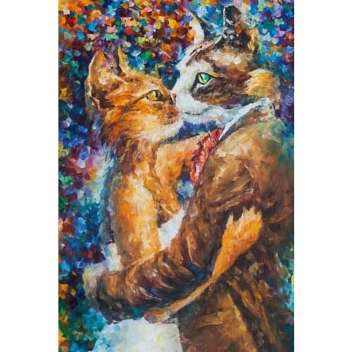 Mr. Cat and Miss Cat The wooden puzzle 520 pieces ersion jigsaw puzzle white card adult childrens educational toys