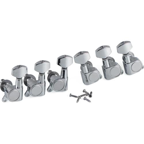 New 6pcs Left Full Enclosed Electric Guitar Machine Heads Tuning Pegs Keys Tuners Sealed 6L for Guitar Parts & Accessories