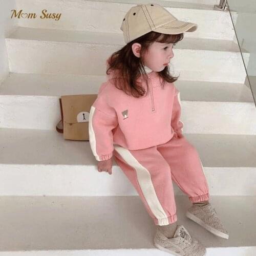 New Baby Girl Boy Clothes Set Hoodie and Pant 2pcs Warm Fleece Lining bebe Hooded Suit Winter Spring Autumn Clothing set 1-12Y