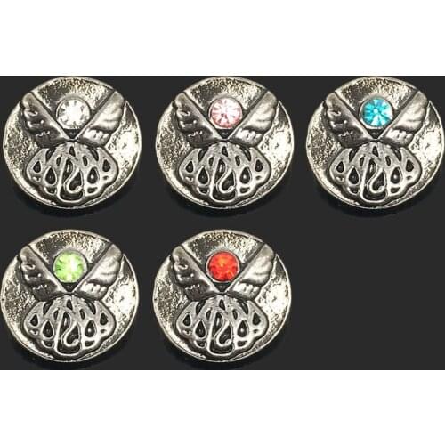 Wholesale Crystal Flower 012 Rhinestones Metal Snap Buttons Fit 12mm Snap button bracelets Earrings necklace For women