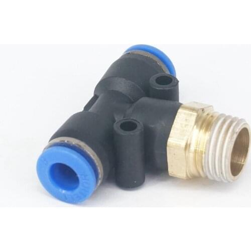 LOT 5 1/4" BSP male to Fit Tube O/D 6mm Pneumatic Tee 3 Way Push In Connector Union Quick Release Air Fitting Plumbing