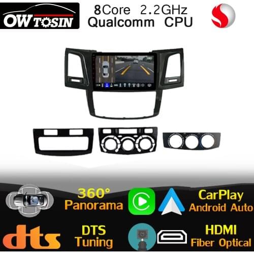 Qualcomm CPU Android Car Radio GPS For Toyota Fortuner Hilux SW4 Vigo Revo 2005-2015 Optical HDMI Stereo WiFi CarPlay 360 Camera