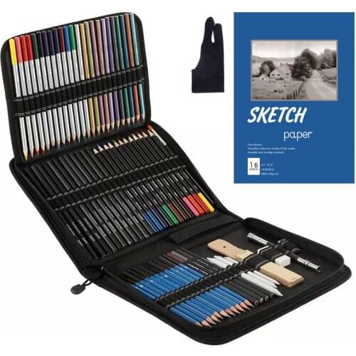 Professional Drawing Sketch Pencils Set of 74 Art Supplies Art Sketching Shading Artist Pencils for Beginners & Pro Artists