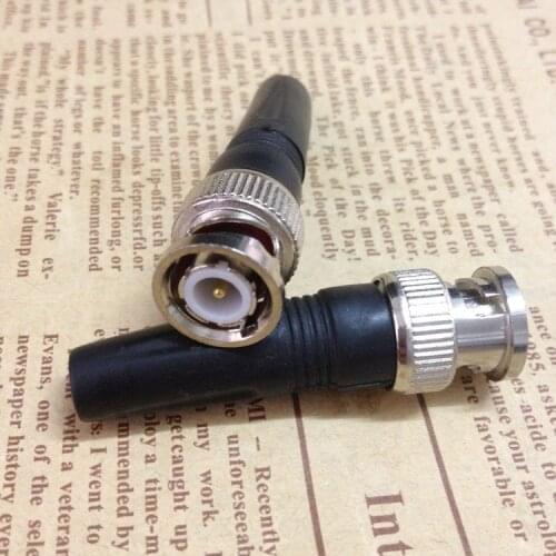 5pcs/lot BNC connector straight plastic head monitoring camera video cable connector Q9 head free solder head screw