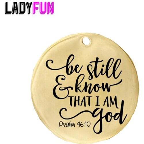 Religious God Pendant Be Still And Know That I Am God Stainless Steel Charm 20pcs Wholesale