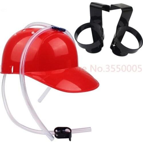 Beverage Helmet Drinking Beer cola Coke Soda Miner Hat Lazy lounged Straw Cap Birthday Party Cool Unique Toy Prop Holder 20PCS