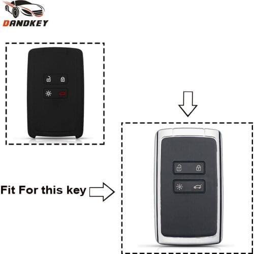 Dandkey Silicone Rubber Car Key Cover For Renault Koleos Espace Kadjar Megan 2016-2017 For Samsung QM5 Protector Case 4 Buttons