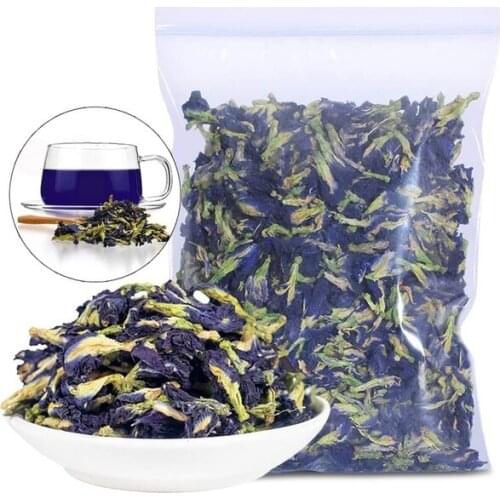50g Thailand Blue Butterfly Dried Pea Flower Original Detox Pure Natural Cocktail Food Colorant Clitoria Ternatea Kitchen Toy