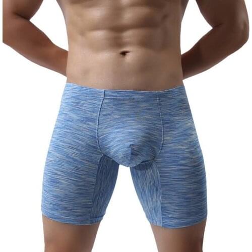 Trunks Sexy Underwear Mens Boxer Male Underwear Short Bulge Pouch Casual Male Boxer Underpants Nylon Solid
