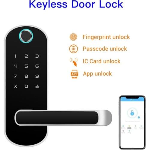 Smart Lock Keyless Entry Door Lock Deadbolt Digital Electronic Fingerprint Bluetooth Door Lock with Keypad Auto Lock for Home
