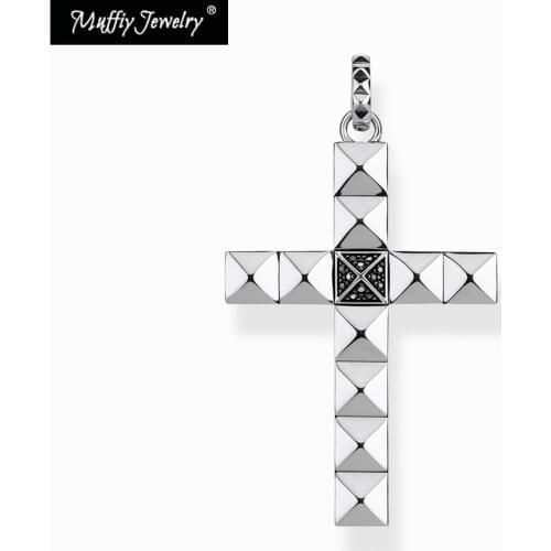Vintage Cross with Stud Pendant,Europe Style Fashion Jewelry Good Gift For Women Men,2020 Spring Gift In 925 Sterling Silver