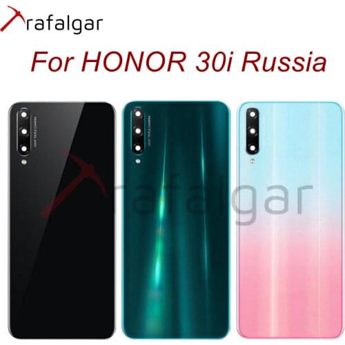 For Huawei Honor 30i Battery Cover Back Glass Panel Rear Housing Door Case with Back Camera Lens Glass Replacement Parts