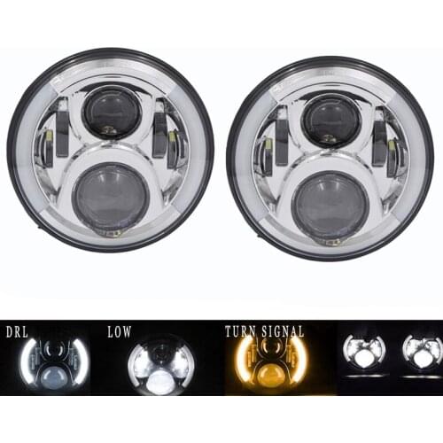 1 pair 7-inch LED car and motorcycle headlight H4 Farrell Farol Moto headlight for Softail Cafe Racer motorcycle accessorie