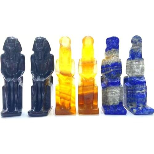 1 PC Free Shipping Natural High Quality Black Obsidian Lapis Lazuli Fluorite Pharaoh Crystal Stones For Desk Decoration ZLF