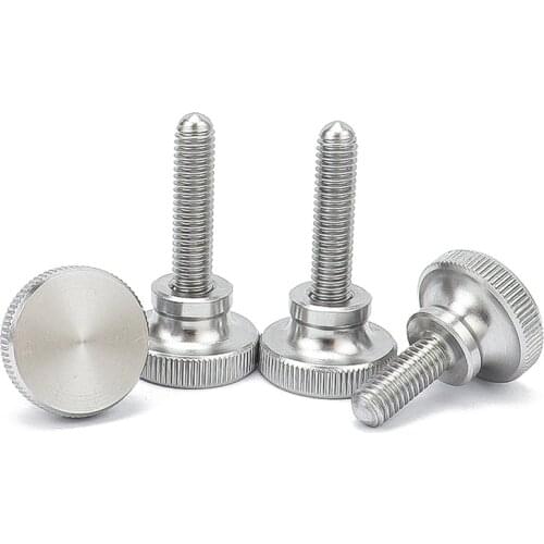 1Pc M2 M2.5 M3 M4 M5 M6 M8 M10 304 Stainless Steel A2-70 Knurled Tall Head Thumb Screw Plain Type Metric Manual Adjustment Bolt