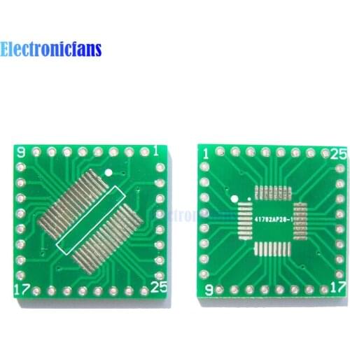 2PCS QFP/TQFP/LQFP/FQFP/SOP/SSOP32 to DIP Adapter PCB Board Converter SOP32 turn DIP adapter plate