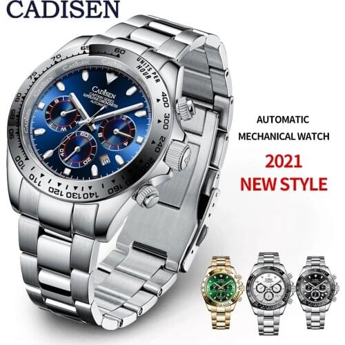NEW CADISEN Mens Watches Top Brand Ceramics Daytona Watch Sapphire Glass Sport Waterproof Clock factory dropshipping Outlet
