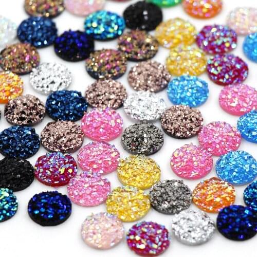50/100Pcs Mix Color Round Rhinestones Flatback Mineral Surface Crystal Cabochon Stone Strass Glue On Clothes Garment Accessories