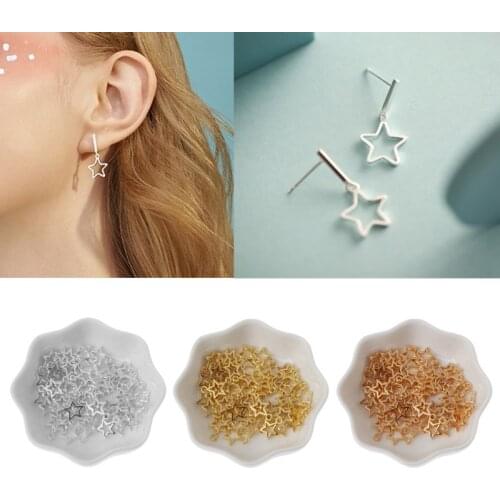 50Pcs Star Metal Charm Pendant Open Bezel Setting Frame Resin Blank for Jewelry