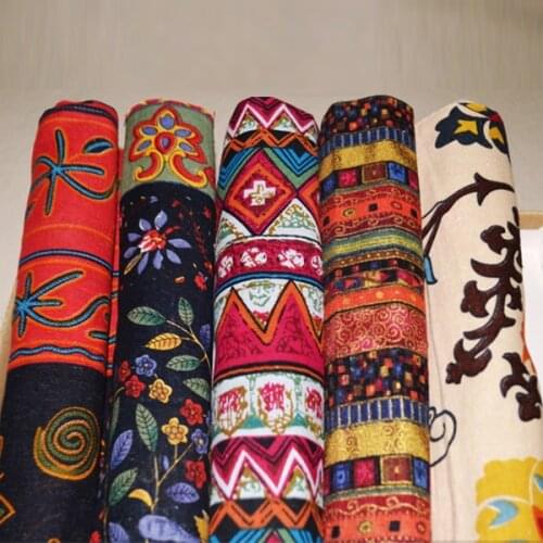 50cm*145cm/Piece,Retro Bohemian Cotton Linen Cloth,Clothing Tablecloth,Curtain,Pillow,Home Fabric,DIY Handmade Material